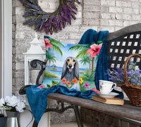 Afghan Hound Luau Throw Pillow