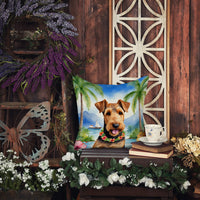 Airedale Terrier Luau Throw Pillow