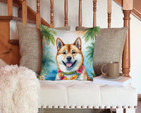 Akita Luau Throw Pillow