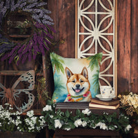 Akita Luau Throw Pillow