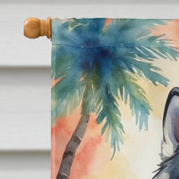 Alaskan Malamute Luau House Flag