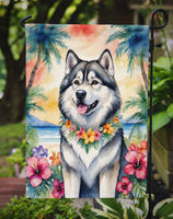 Alaskan Malamute Luau Garden Flag