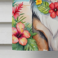 Australian Shepherd Luau House Flag