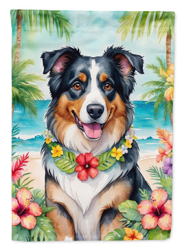 Australian Shepherd Luau House Flag