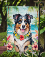 Australian Shepherd Luau Garden Flag