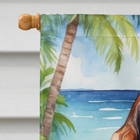 Basset Hound Luau House Flag