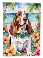 Basset Hound Luau Garden Flag