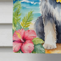 Bergamasco Sheepdog Luau House Flag