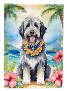 Bergamasco Sheepdog Luau House Flag