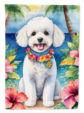 Bichon Frise Luau House Flag