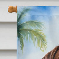 Chocolate Labrador Retriever Luau House Flag