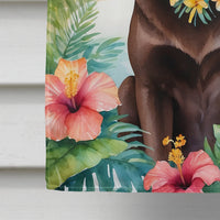 Chocolate Labrador Retriever Luau House Flag