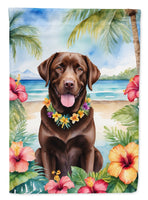 Chocolate Labrador Retriever Luau House Flag