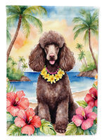 Chocolate Poodle Luau House Flag