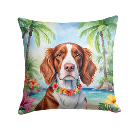 Welsh Springer Spaniel Luau Throw Pillow