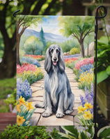 Afghan Hound Spring Path Garden Flag