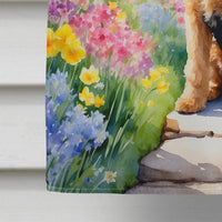 Airedale Terrier Spring Path  House Flag