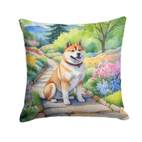 Akita Spring Garden Throw Pillow