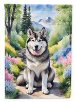 Alaskan Malamute Spring Path House Flag