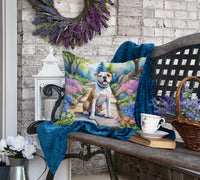 American Bulldog Spring Garden Throw Pillow