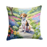 American Foxhound Spring Garden Throw Pillow