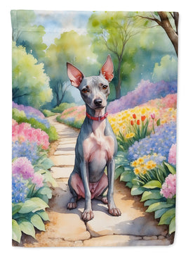 American Hairless Terrier Spring Path House Flag