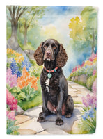 American Water Spaniel Spring Path House Flag