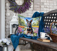 Australian Cattle Dog Spring Garden Throw Pillow