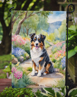 Australian Shepherd Spring Path Garden Flag