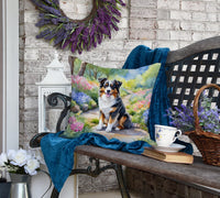 Australian Shepherd Spring Garden Throw Pillow