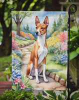 Basenji Spring Path Garden Flag