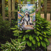 Bearded Collie Spring Path Garden Flag