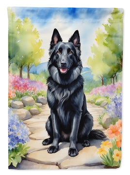 Belgian Sheepdog Spring Path Garden Flag