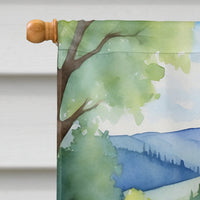 Bernedoodle Spring Path House Flag