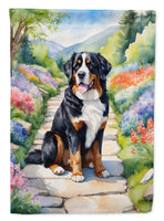 Bernese Mountain Dog Spring Path House Flag