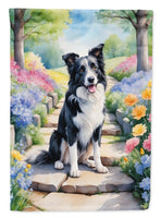 Border Collie Spring Path Garden Flag