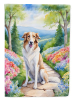 Borzoi Spring Path Garden Flag