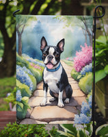 Boston Terrier Spring Path Garden Flag