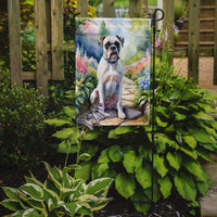 White Boxer Spring Path Garden Flag