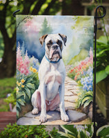 White Boxer Spring Path Garden Flag