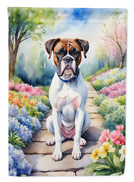 Boxer Spring Path Garden Flag