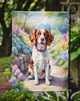 Brittany Spaniel Spring Path Garden Flag