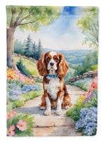 Cavalier Spaniel Spring Path House Flag