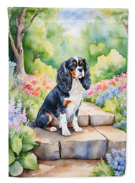 Cavalier Spaniel Spring Path House Flag