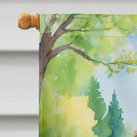 Cocker Spaniel Spring Path House Flag