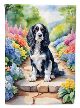 Cocker Spaniel Spring Path House Flag