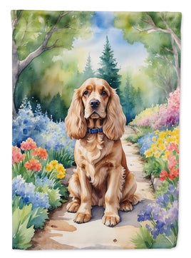 Cocker Spaniel Spring Path House Flag