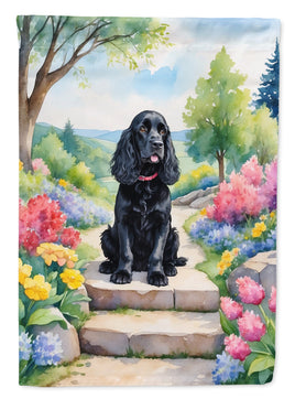 Cocker Spaniel Spring Path House Flag