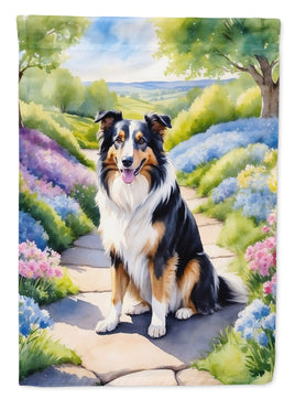 Collie Spring Path House Flag