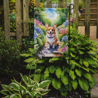 Corgi Spring Path Garden Flag